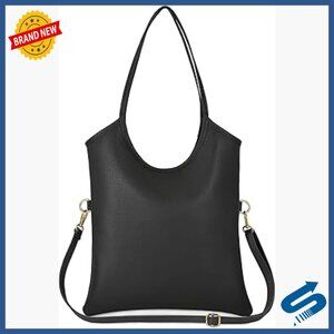 Italian Leather Tote Bag with Zipper & Adjustable Strap | Medium Shoulder